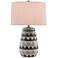 Ute Light Olive and Black Pear-Shaped Table Lamp