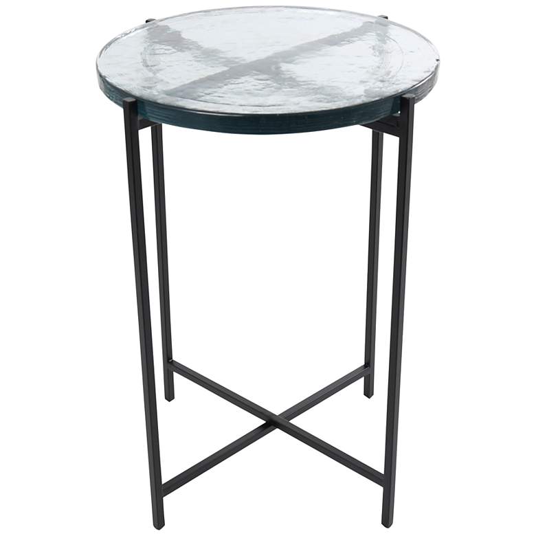 Image 2 Utica 16 1/4" Wide Black Metal X-Shaped Accent End Table