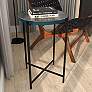 Utica 16 1/4" Wide Black Metal X-Shaped Accent End Table