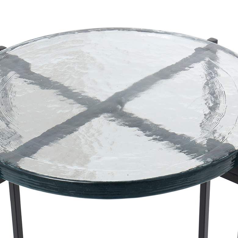 Image 3 Utica 16 1/4" Wide Black Metal X-Shaped Accent End Table more views