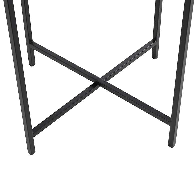 Image 4 Utica 16 1/4 inch Wide Black Metal X-Shaped Accent End Table more views