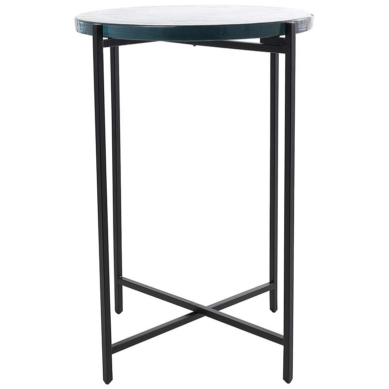 Image 5 Utica 16 1/4 inch Wide Black Metal X-Shaped Accent End Table more views