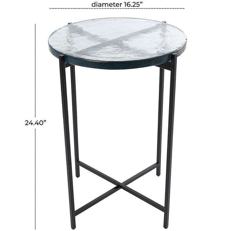 Image 6 Utica 16 1/4" Wide Black Metal X-Shaped Accent End Table more views