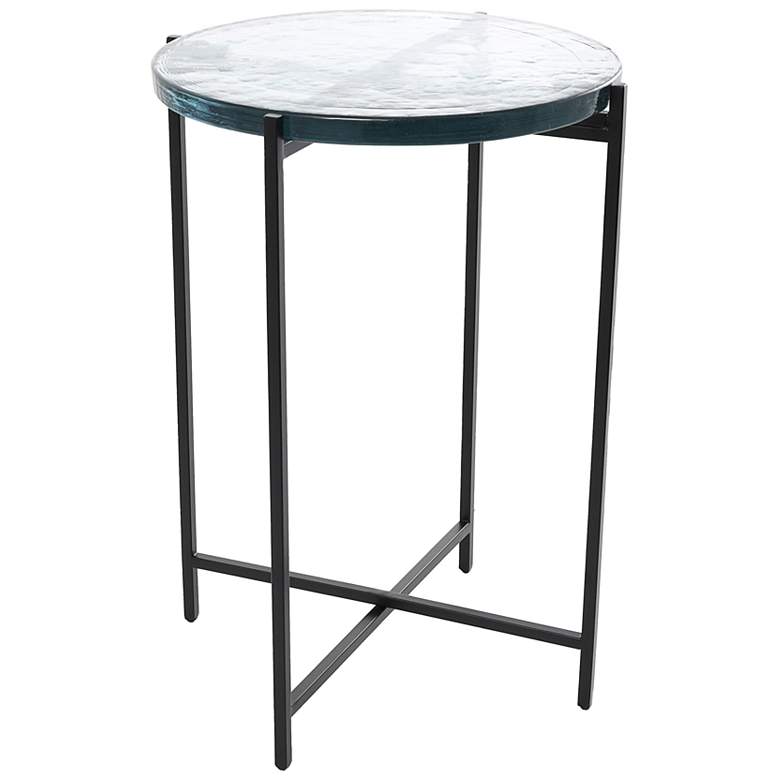 Image 7 Utica 16 1/4 inch Wide Black Metal X-Shaped Accent End Table more views