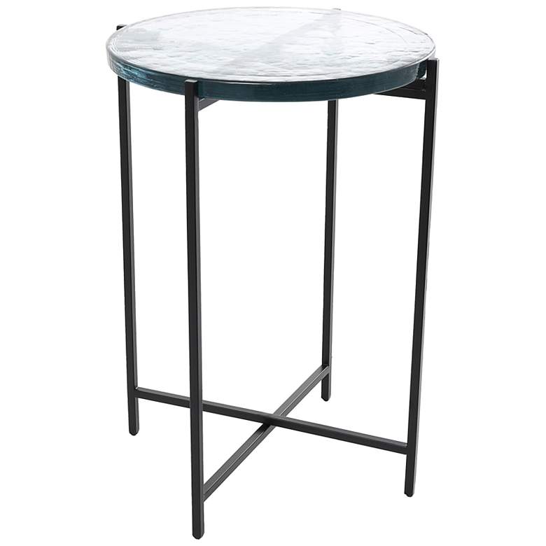 Image 7 Utica 16 1/4" Wide Black Metal X-Shaped Accent End Table more views