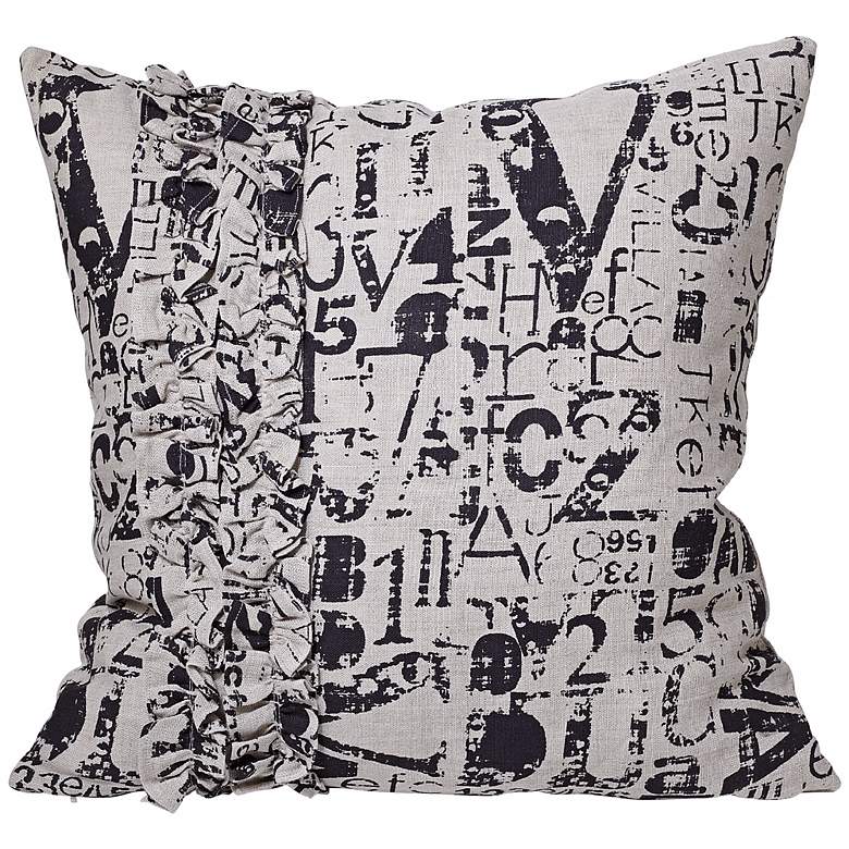 Image 1 Utilitarian Olivia 18 inch Square Gray and Black Throw Pillow