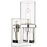 Utopia 11.63" High Satin Nickel Sconce With Clear Glass Shade