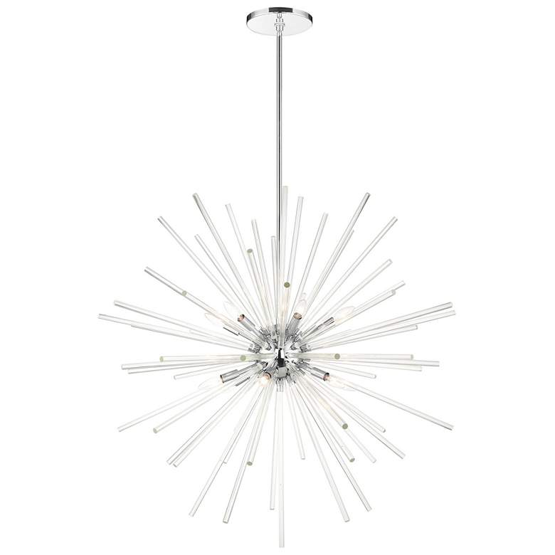 Image 1 Utopia 12 Light Polished Chrome Foyer Pendant Chandelier