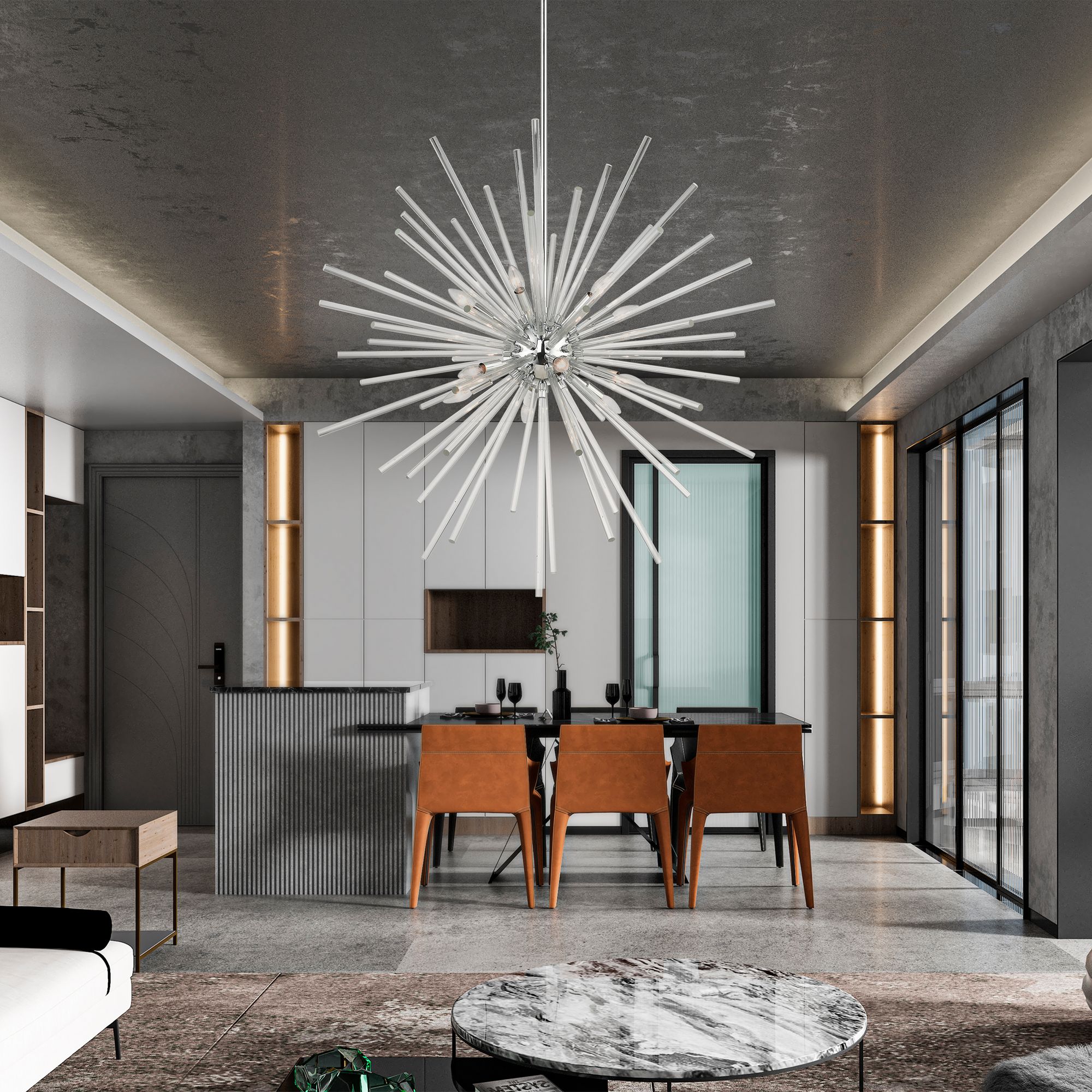Utopia 12 Light Polished Chrome Foyer Pendant Chandelier