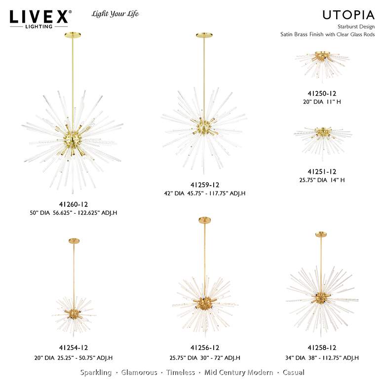 Image 3 Utopia 12 Light Satin Brass Foyer Pendant Chandelier more views