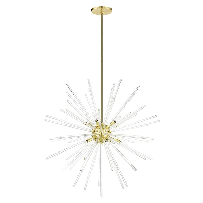 Image 4 Utopia 12 Light Satin Brass Foyer Pendant Chandelier more views