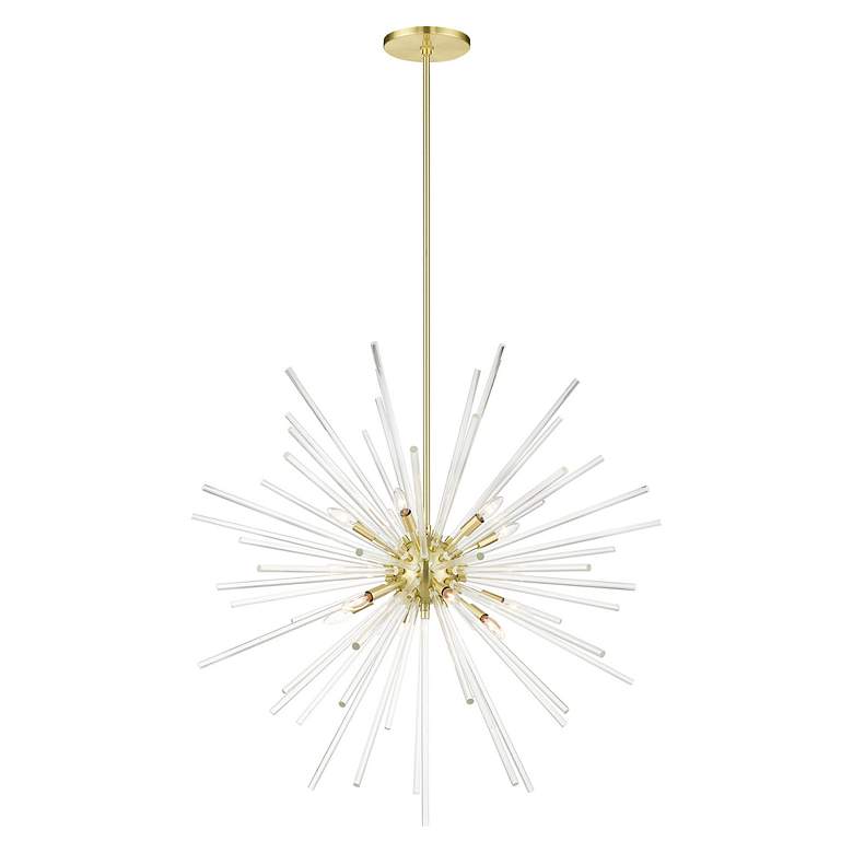Image 5 Utopia 12 Light Satin Brass Foyer Pendant Chandelier more views