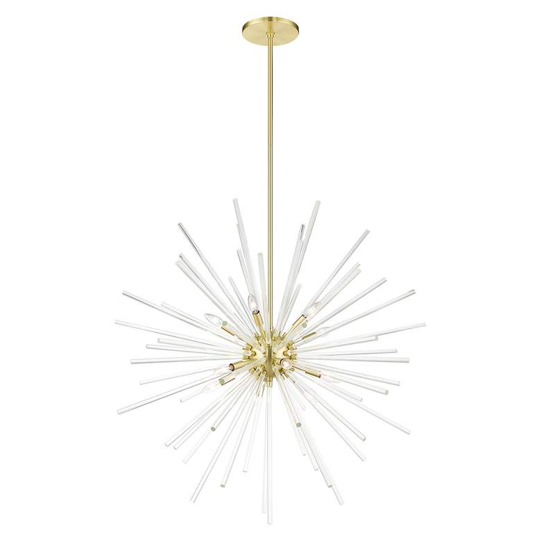 Image 6 Utopia 12 Light Satin Brass Foyer Pendant Chandelier more views
