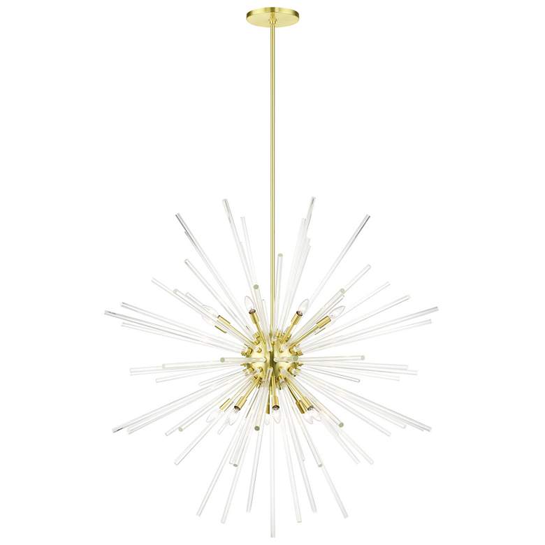 Image 1 Utopia 16 Light Satin Brass Foyer Pendant Chandelier