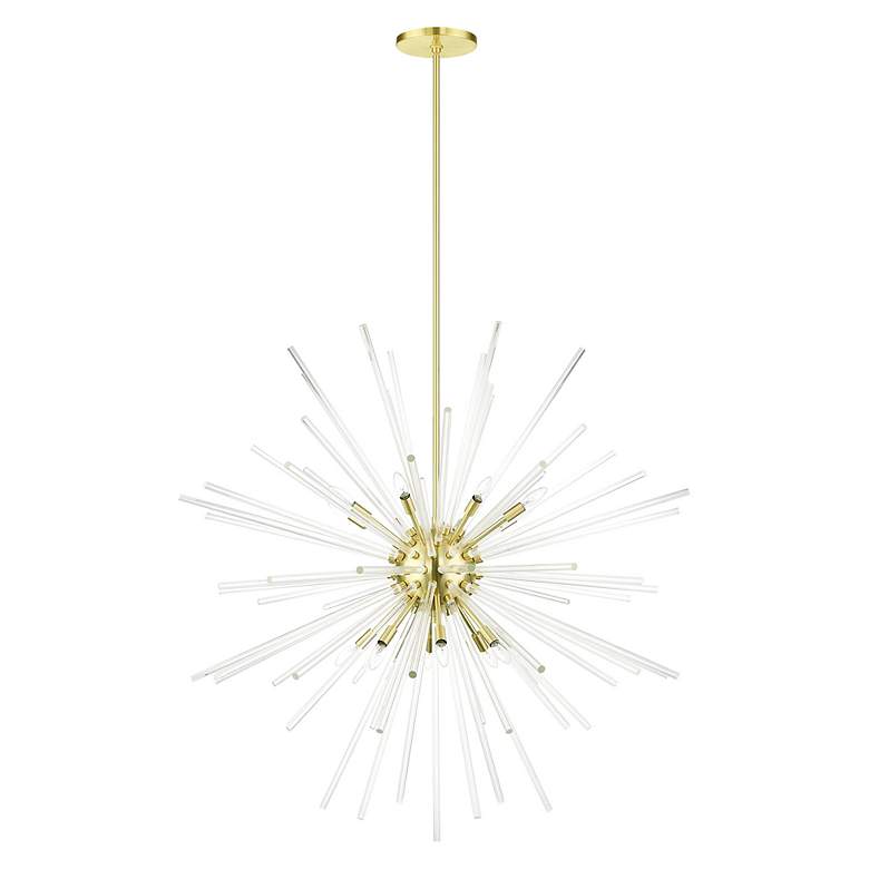 Image 4 Utopia 16 Light Satin Brass Foyer Pendant Chandelier more views