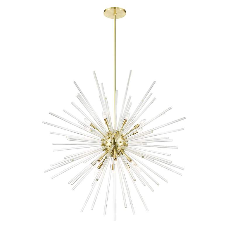 Image 6 Utopia 16 Light Satin Brass Foyer Pendant Chandelier more views