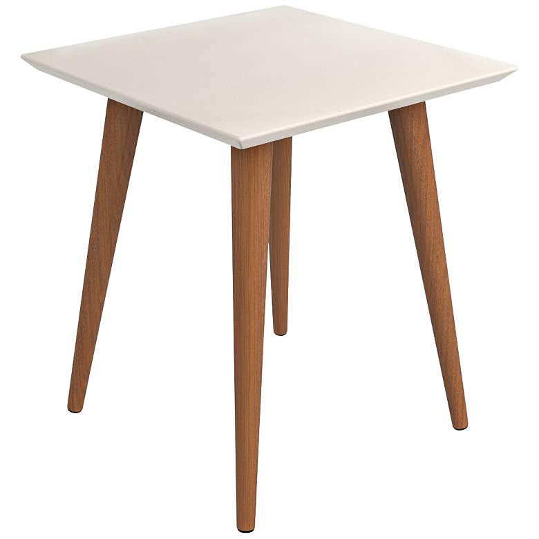 Image 1 Utopia 17 1/4" Wide Off-White and Maple Modern End Table