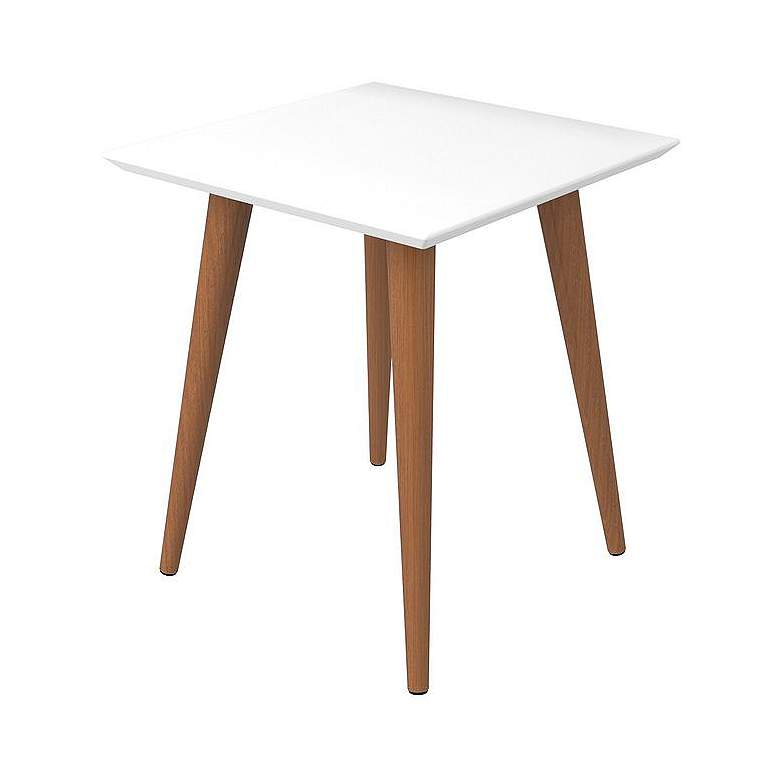 Image 1 Utopia 17 1/4" Wide Off-White and Maple Modern End Table
