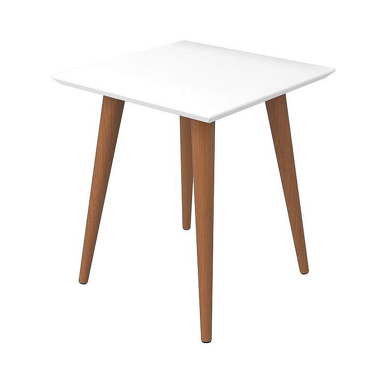 Image 1 Utopia 17 1/4 inch Wide Off-White and Maple Modern End Table