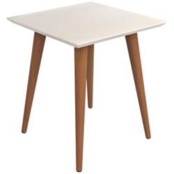 Utopia 17 1/4&quot; Wide Off-White and Maple Modern End Table