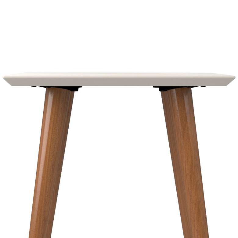 Image 2 Utopia 17 1/4 inch Wide Off-White and Maple Modern End Table more views
