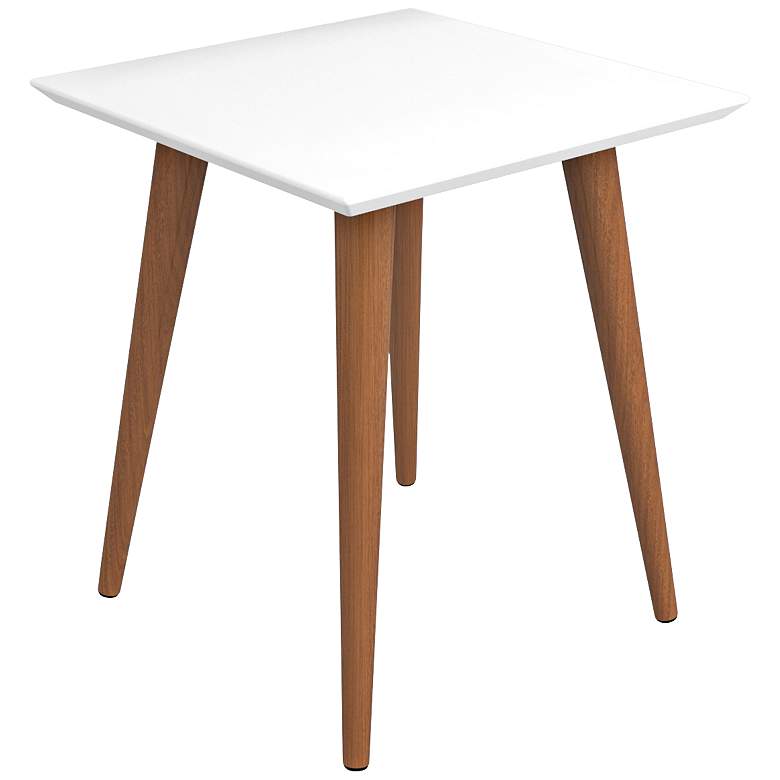Image 1 Utopia 17 1/4 inch Wide White Gloss and Maple Modern End Table