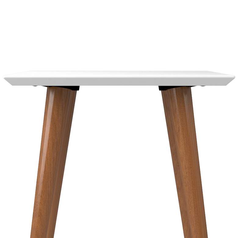 Image 2 Utopia 17 1/4 inch Wide White Gloss and Maple Modern End Table more views