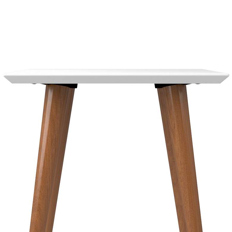 Image 2 Utopia 17 1/4" Wide White Gloss and Maple Modern End Table more views