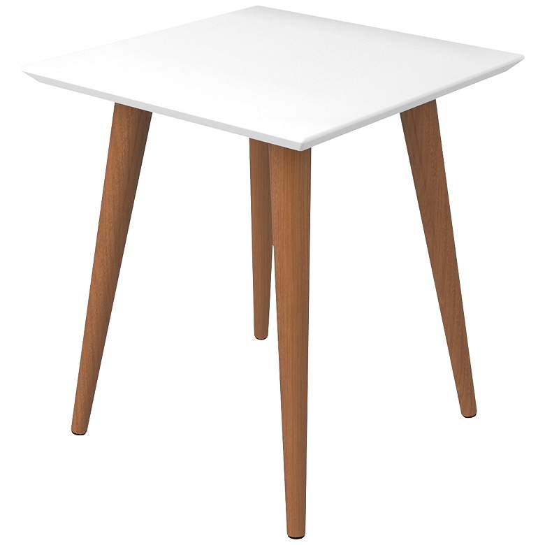 Image 3 Utopia 17 1/4 inch Wide White Gloss and Maple Modern End Table more views