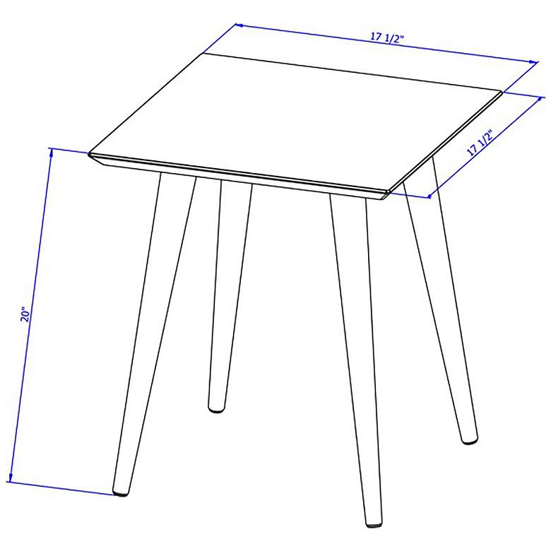 Image 6 Utopia 17 1/4 inch Wide White Gloss and Maple Modern End Table more views