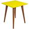 Utopia 17 1/4" Wide Yellow and Maple Modern End Table