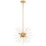 3_Utopia 20" Wide Brass and Crystal 6-Light Starburst Pendant