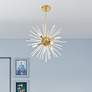 2_Utopia 20" Wide Brass and Crystal 6-Light Starburst Pendant