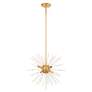 4_Utopia 20" Wide Brass and Crystal 6-Light Starburst Pendant more views