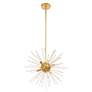6_Utopia 20" Wide Brass and Crystal 6-Light Starburst Pendant more views
