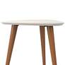 Utopia  20" Wide Off-White and Maple Cream Triangular Modern End Table