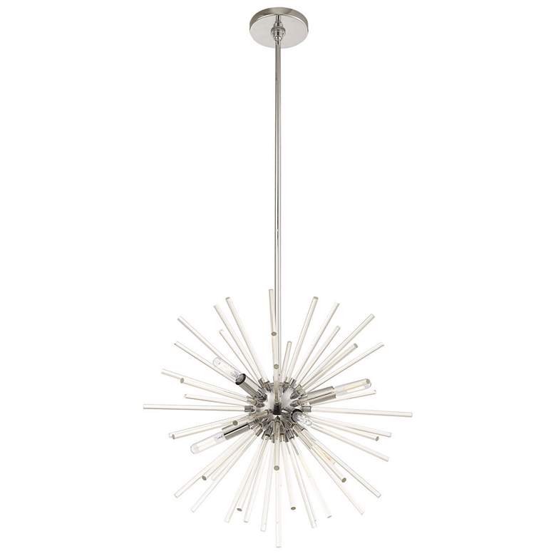 Image 3 Utopia 20 inch Wide Polished Chrome Starburst Pendant Light more views