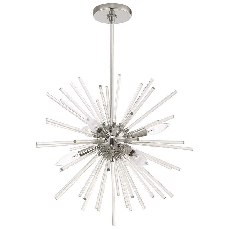 Image 4 Utopia 20" Wide Polished Chrome Starburst Pendant Light more views
