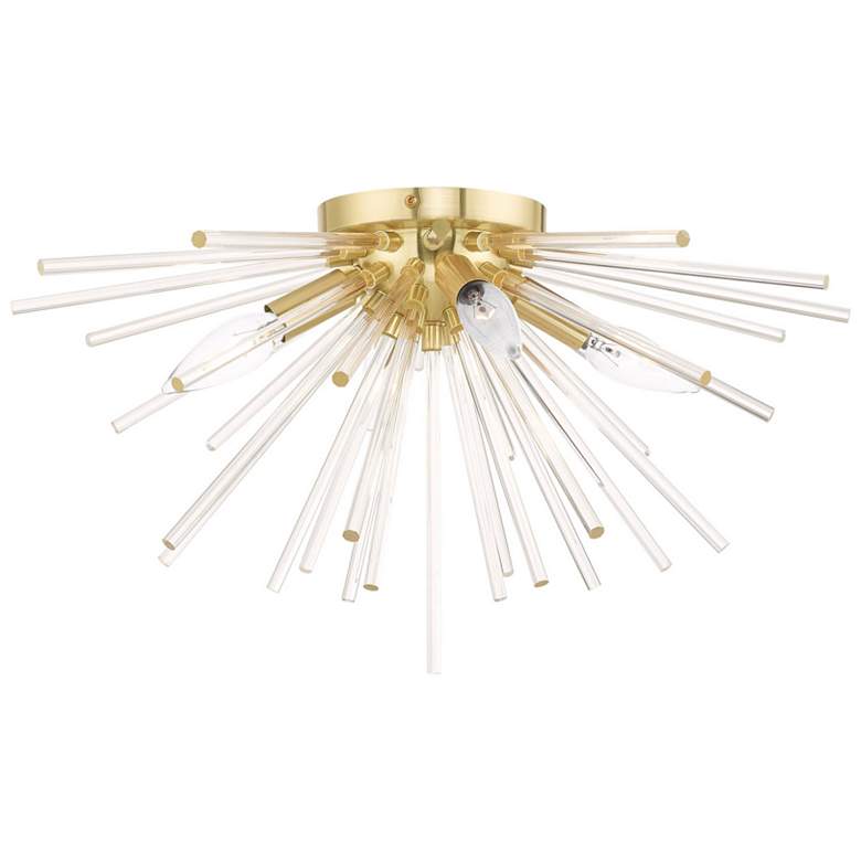 Image 2 Utopia 20" Wide Satin Brass 4-Light Starburst Ceiling Light