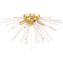 Utopia 20" Wide Satin Brass 4-Light Starburst Ceiling Light