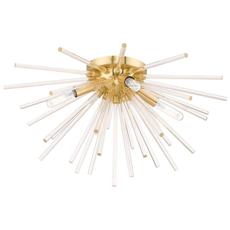 Image 5 Utopia 20" Wide Satin Brass 4-Light Starburst Ceiling Light more views