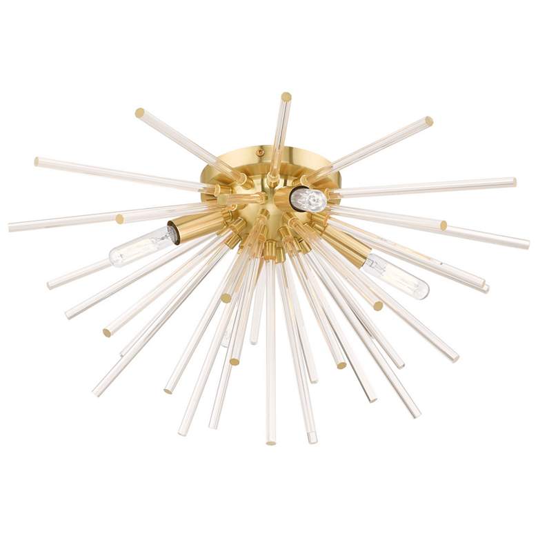 Image 6 Utopia 20" Wide Satin Brass 4-Light Starburst Ceiling Light more views