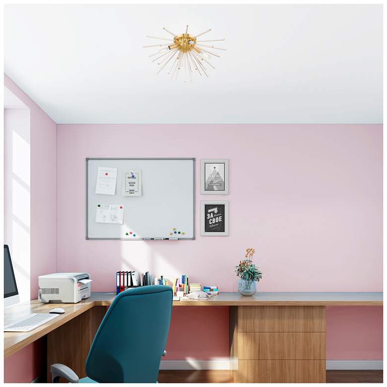 Image 7 Utopia 20" Wide Satin Brass 4-Light Starburst Ceiling Light more views