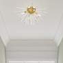 Utopia 20" Wide Satin Brass 4-Light Starburst Ceiling Light