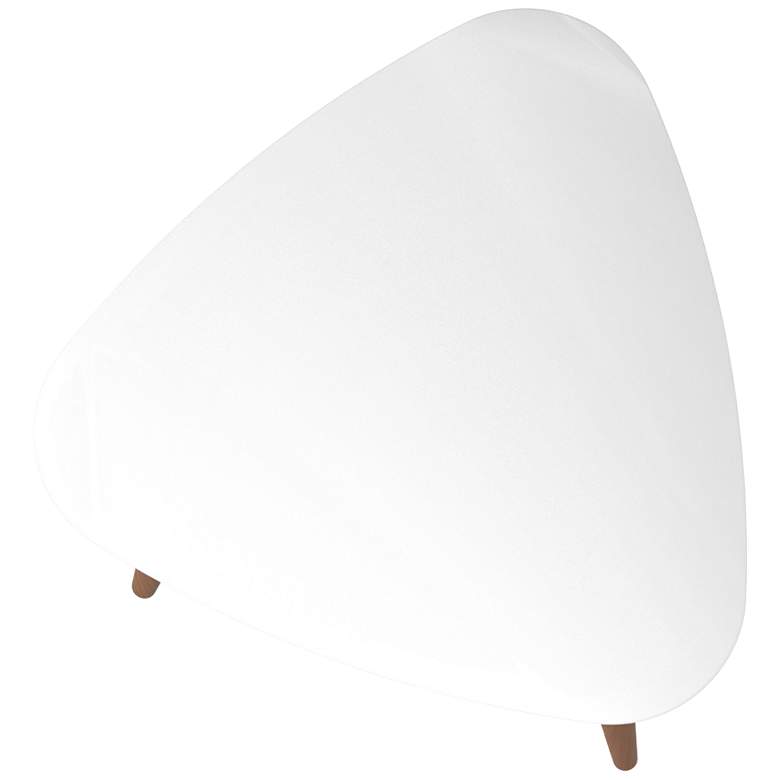 Image 5 Utopia 20" Wide White Gloss and Maple Cream Triangular End Table more views