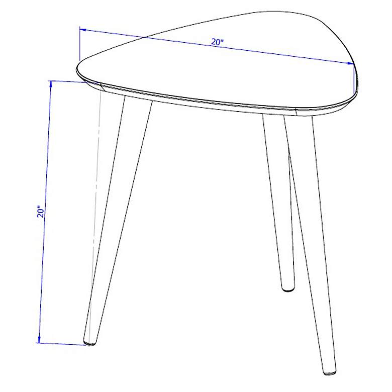 Image 7 Utopia 20" Wide White Gloss and Maple Cream Triangular End Table more views