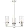 Utopia 21.5"W 3 Light Polished Nickel Stem Hung Pendant With Clear Sha