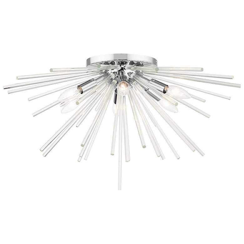 Image 2 Utopia 25 3/4" Wide Chrome 6-Light Starburst Ceiling Light