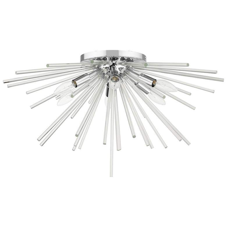 Image 4 Utopia 25 3/4" Wide Chrome 6-Light Starburst Ceiling Light more views