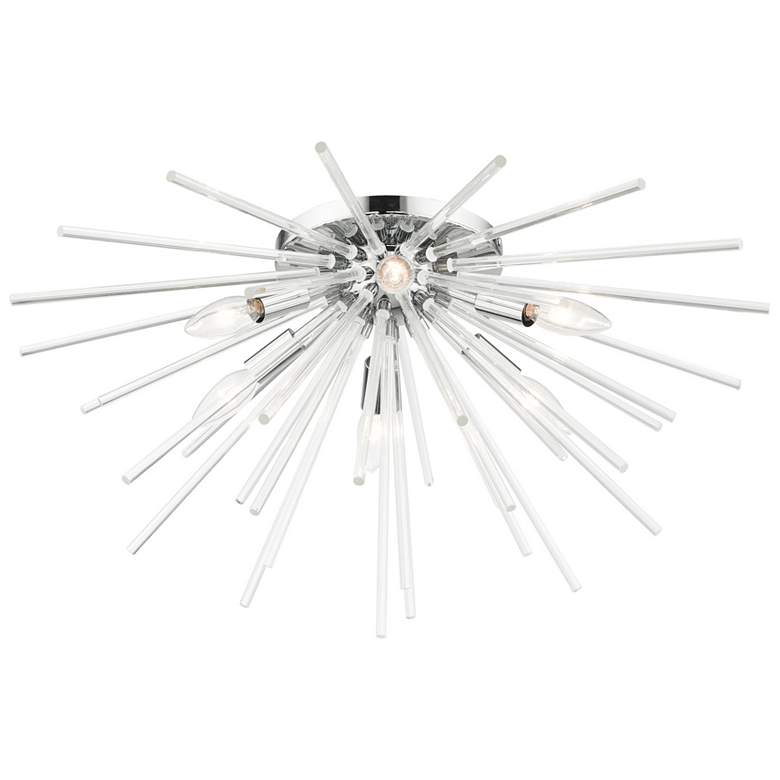 Image 6 Utopia 25 3/4" Wide Chrome 6-Light Starburst Ceiling Light more views